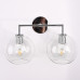 Бра RH Utilitaire Globe Shade Double Sconce Silver
