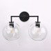 Бра RH Utilitaire Globe Shade Double Sconce Black