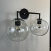 Бра RH Utilitaire Globe Shade Double Sconce Black