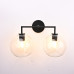 Бра RH Utilitaire Globe Shade Double Sconce Black