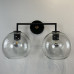 Бра RH Utilitaire Globe Shade Double Sconce Black