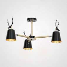 Потолочная люстра с рожками DEER B3 Black