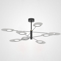 Люстра на штанге INGEL D110 8 lamps Black/White