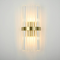 Бра Odeon Clear Glass Gold metal Wall Lamp