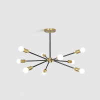 Люстра на штанге SPUTNIK D75 Gold/Black tubes