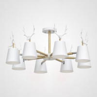 Потолочная люстра с рожками DEER B8 White