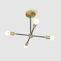 Люстра на штанге SPUTNIK D51 Gold/Black tubes