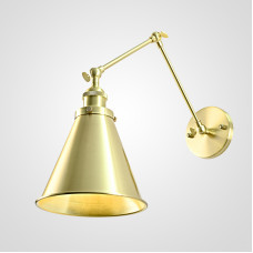 Бра Gloce Cone Shade Loft Industrial Metal Tall Gold