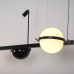 Реечный подвесной светильник PALMA Wall lamp 2 шара + 1 вазон горизонтальная