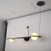 Реечный подвесной светильник PALMA Wall lamp 2 шара + 1 вазон горизонтальная
