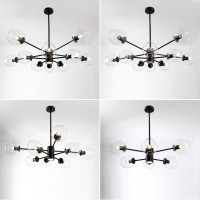 Люстра на штанге MARINE D85 Black/Transparent