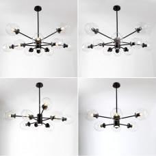 Люстра на штанге MARINE D85 Black/Transparent