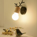 Бра с рожками DEER A Wood/Black