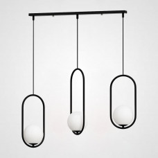 Подвесной светильник HOOP-TRIO Черный, Эллипс S+L+S, Планка