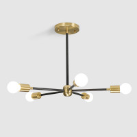 Люстра на штанге SPUTNIK D55 Gold/Black tubes