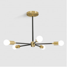 Люстра на штанге SPUTNIK D55 Gold/Black tubes
