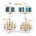 Люстра Agne Brass & Blue Glass Tube Chandelier in 1970 6 Коричневый