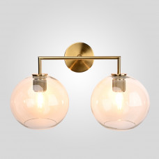 Бра RH Utilitaire Globe Shade Double Sconce Brass