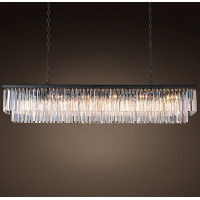 Люстра  RH 1920s Odeon Clear Glass Fringe Black iron 150