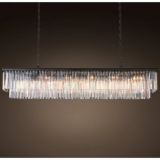 Люстра  RH 1920s Odeon Clear Glass Fringe Black iron 150