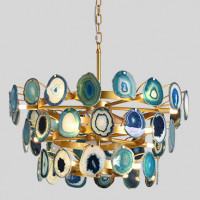 Люстра Agate Burst Chandelier 3 Round blue D70