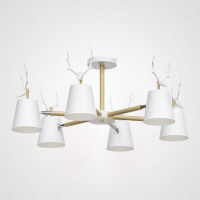 Потолочная люстра с рожками DEER B6 White
