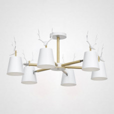 Потолочная люстра с рожками DEER B6 White
