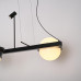 Реечный подвесной светильник PALMA Wall lamp 3 шара + 1 вазон горизонтальная