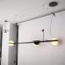 Реечный подвесной светильник PALMA Wall lamp 3 шара + 1 вазон горизонтальная