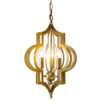 Люстра Scarlett Hollywood Regency Gold Leaf Pattern Pendant Chandelier D31