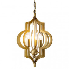 Люстра Scarlett Hollywood Regency Gold Leaf Pattern Pendant Chandelier D42