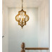 Люстра Scarlett Hollywood Regency Gold Leaf Pattern Pendant Chandelier D42