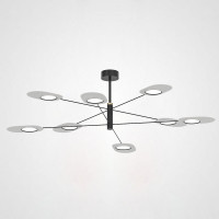 Люстра на штанге INGEL D120 8 lamps Black/White