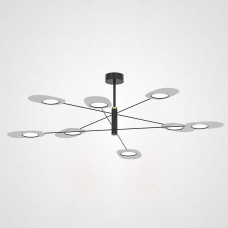 Люстра на штанге INGEL D120 8 lamps Black/White