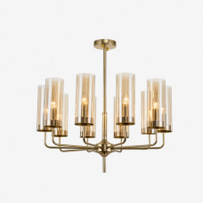 Люстра Agne Brass & Blue Glass Tube Chandelier  in 1970 10 Коричневый