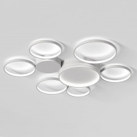 Потолочная люстра в виде колец TWINE 7 rings White
