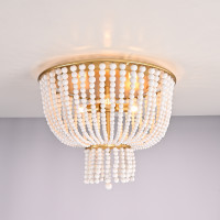 Люстра JACQUELINE CLEAR FLUSH-MOUNT brass