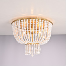 Люстра JACQUELINE CLEAR FLUSH-MOUNT brass