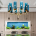 Люстра Agne Brass & Blue Glass Tube Chandelier in 1970 6 Коричневый