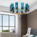 Люстра Agne Brass & Blue Glass Tube Chandelier in 1970 6 Коричневый