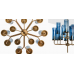 Люстра Agne Brass & Blue Glass Tube Chandelier in 1970 6 Коричневый