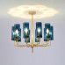 Люстра Agne Brass & Blue Glass Tube Chandelier in 1970 6 Коричневый